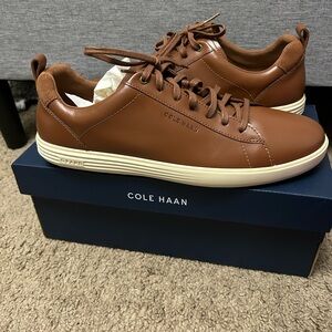 Cole Haan Grand Plus Crosscourt Leather Men's Size 12 Sneaker C36924 British Tan